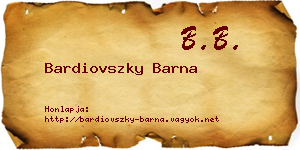 Bardiovszky Barna névjegykártya